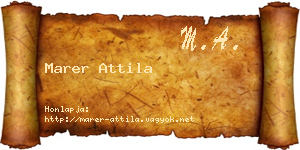 Marer Attila névjegykártya